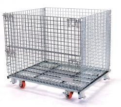 Buy cheap Wire Mesh Box Container Heavy Duty Storage Cage With Caster Zinc Surface product