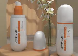 Buy cheap White Circle Plastic Cosmetic Bottles 145ml PET Orange Lotion Pump product