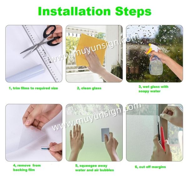 Pvc Frosted Glass Window Film Self Adhesive For Window Glass Decoration