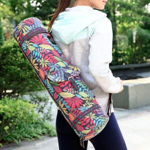 China Canvas Material Printed Yoga Bag , Sports Mat Bag Pilates Mat Backpack on sale