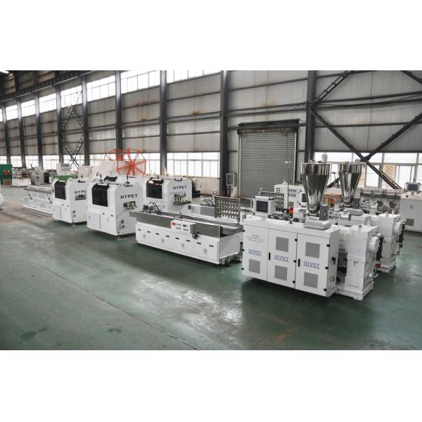 China Shenzhen HYPET PVC High-speed Four Stations Cable Channel Making Machine/ PVC Wiring Duct Trunking Extrusion Production Line