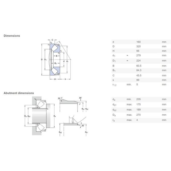 160×320×95mm Spherical Radial Thrust Bearing NSK 29432E Apply To Plastic Forming Equipment