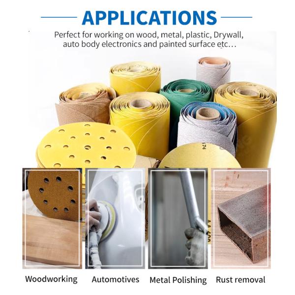Customized Support 6 inch Yellow Flocking Round Sanding Disc for Automotive Grinding
