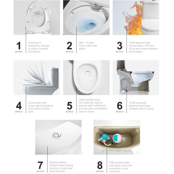 Ceramic bathroom ware S trap single unit toilet , single piece wc