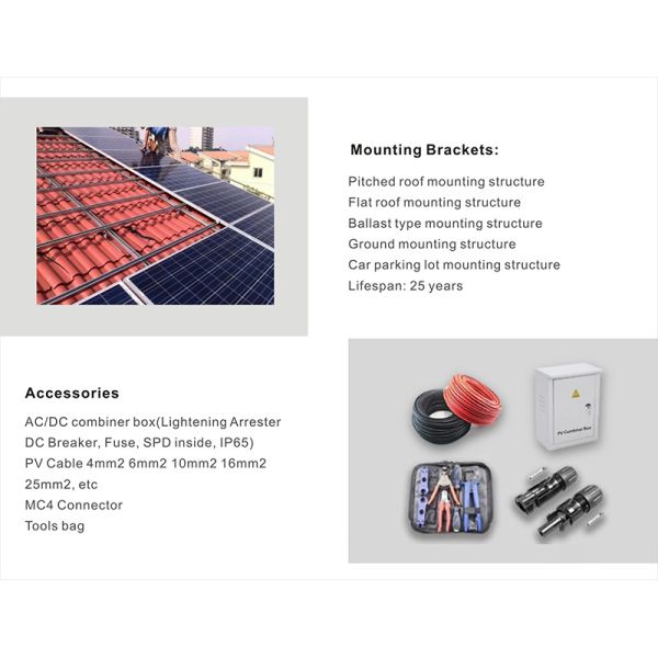 Complete on Grid Solar Power System with Lithium Battery Full Kit for Home House Residential Use