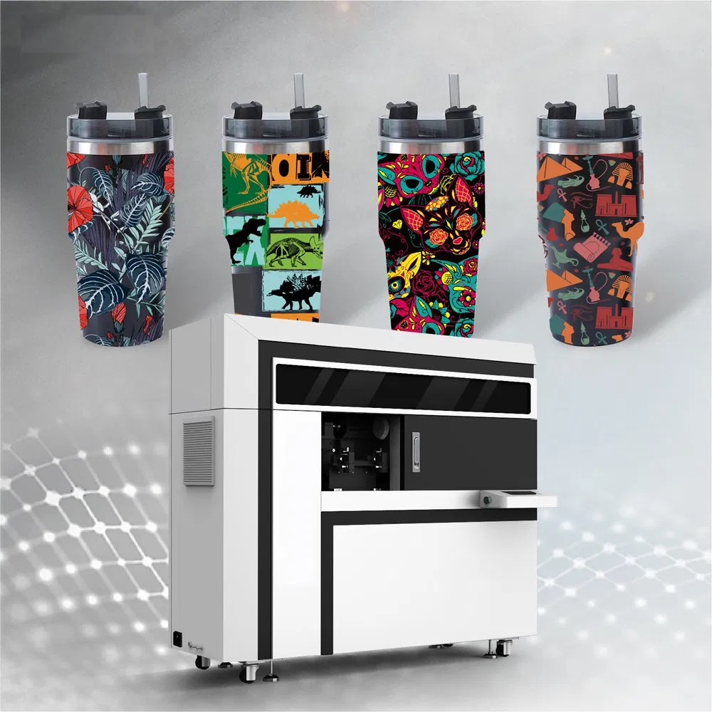 High Speed Cylindrical 360 UV Printer for Water Bottle / Can / Mug Printer