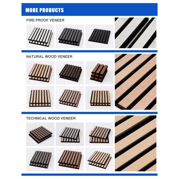 PET Surface And MDF Wood Slat Acoustic Panel For Durability