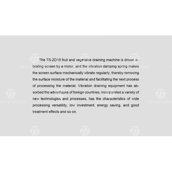 Stainless Steel Vegetable Processing Machine Vibration Draining Machine