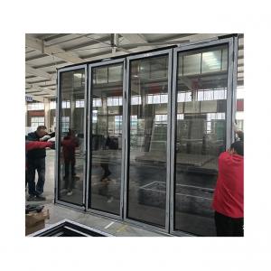 Buy cheap Bifold Sliding Glass Folding Window Doors For Patio 77mm Insulated Aluminum product