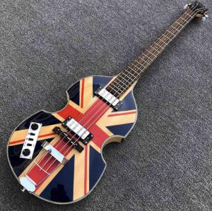Buy cheap Custom British flag Hofner Violin 4 strings Electric bass guitar BB2 Icon Series Hofner Flame maple vintage CT bass product