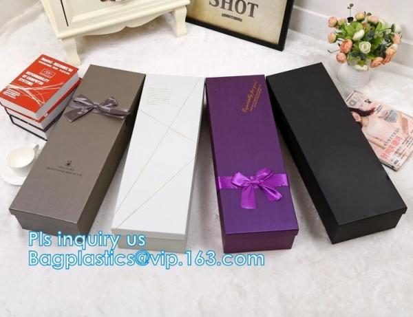 Luxury Black Hardcover Rigid Paper Packaging , Custom Logo Printed Foldable Cardboard Flat Pack Gift Box with UV logo