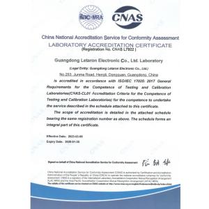 Letaron Electronic Co. Ltd. Certifications