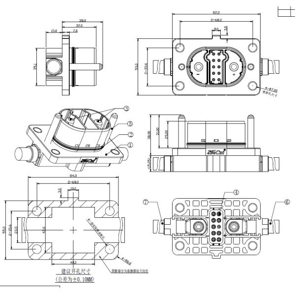 Stackable Energy Storage Connector — 2+10P, 150A — High-Voltage, High-Current Battery Pack Connector