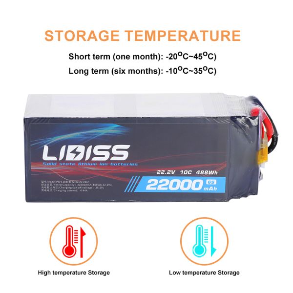 Solid State Lithium Battery Low-Temperature -20℃ Discharge Performance 6S 22.2V 22Ah 10C 488Wh Solid State Battery Pack