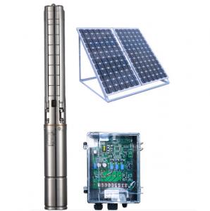 Buy cheap 4 Inch DC Solar Deep Well Submersible Pump , Solar Powered Water Pump For Irrigation product