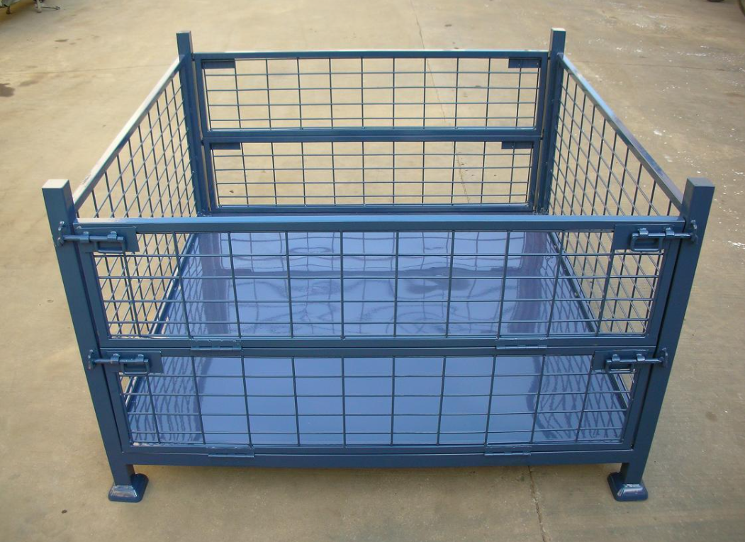 Industrial Mobility Options And Reinforced Panels Stackable Stillage Cage For Storage And Transport