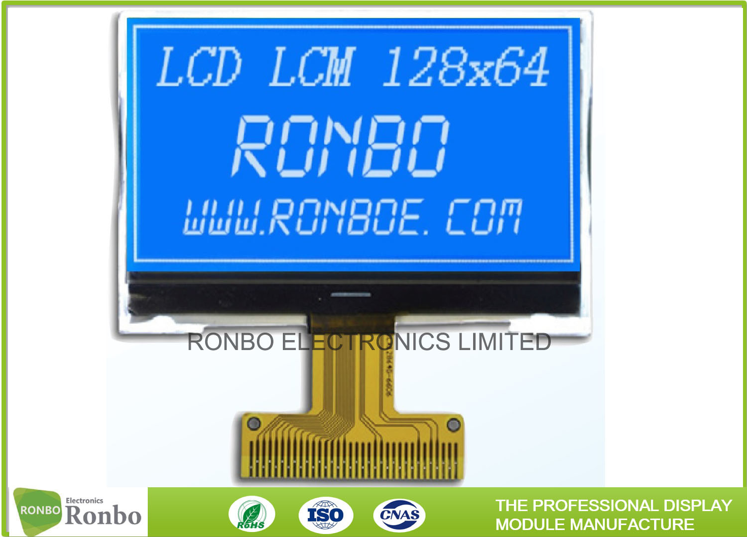 Buy cheap STN Blue Negative LCD Display , Monochrome COG Customized 128x64 Lcd Module product