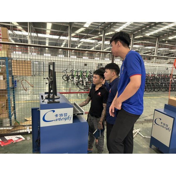Cartesykj deliver to VN 2-wheeled Motorcycles Centralized Testing Line Include Brake Force Axle Load Speedometer Clamping Wheel Alignment Headlight