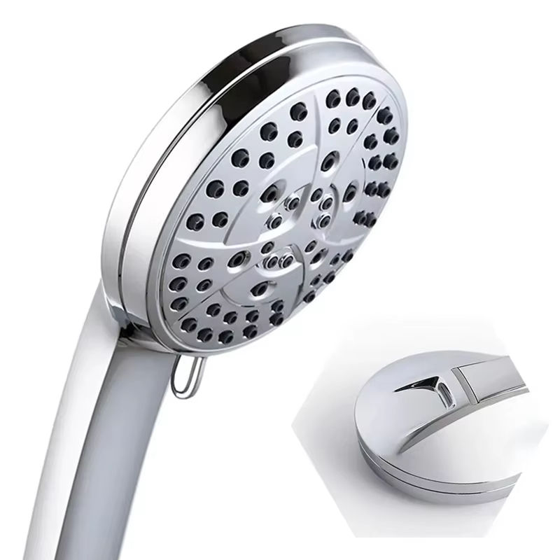 High-Pressure Handheld Shower Head With 9 Spray Settings, 69-Inch Flexible Hose With Adjustable Bracket, Brushed Nickel Finish