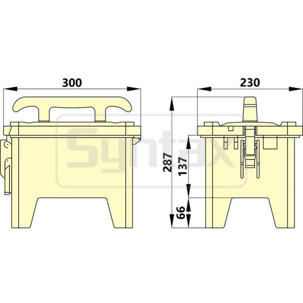Syntax MP12 Single Phase IP67 Waterproof 32amp Portable Distribution Box with Stackable Design and 3.5m H07RN-F3*6 Extension Cable
