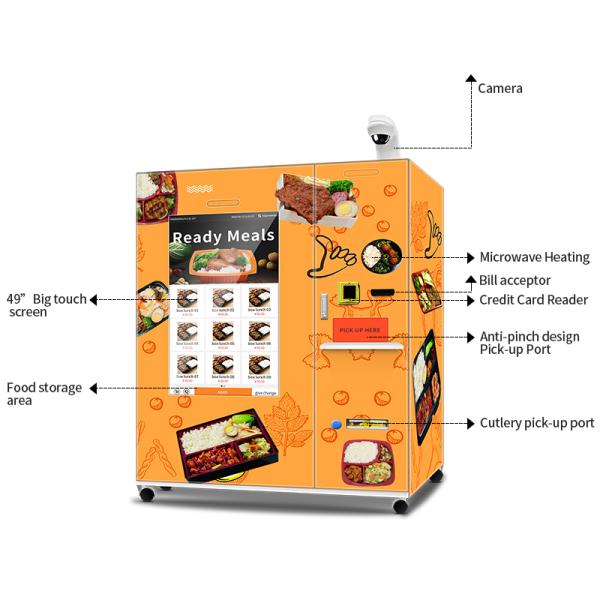 Big Touch Screen Frozen Food Vending Machine Fully Automatic Frozen Food Vending Machine With 45S Quick Heating