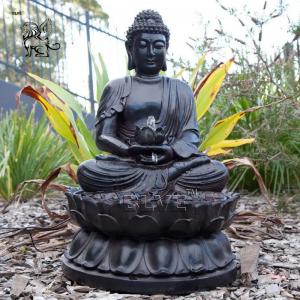 China Bronze Buddha Water Fountain Life Size Sitting Buddha Statue Sculpture Garden Fountains Metal Decoration Outdoor on sale