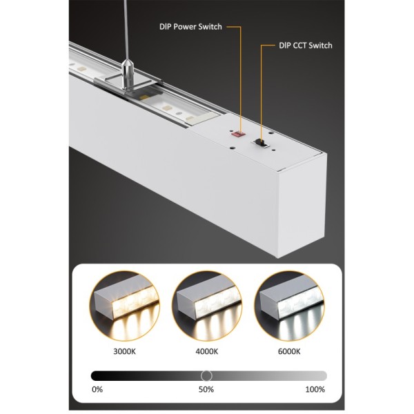 Dimmable LED Linear Light with 85° Beam Angle and UGR