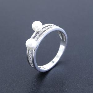 Buy cheap Unusual Shape Natural Freshwater Cultured Pearl Ring Pure 925 Silver product