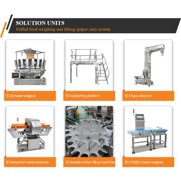 Automatic Snack Can Filling Machine for Puffed Snacks Paper Can & PET Jar Packaging Line