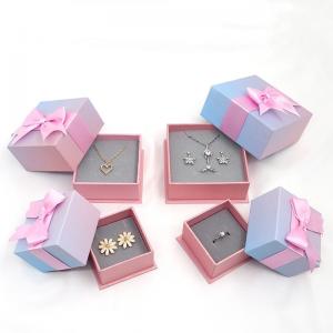 China Color Shape and Logo Custom Gift Jewelry Storage Box with Ribbon Bow Gravnre Printing on sale