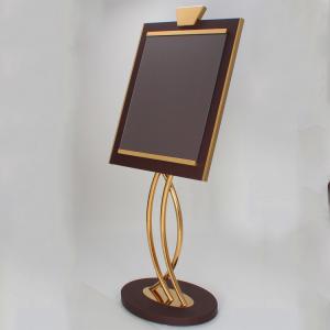 Buy cheap Customized Golden Metal Sign Holder Hotel Restaurant Metal Sign Stand product