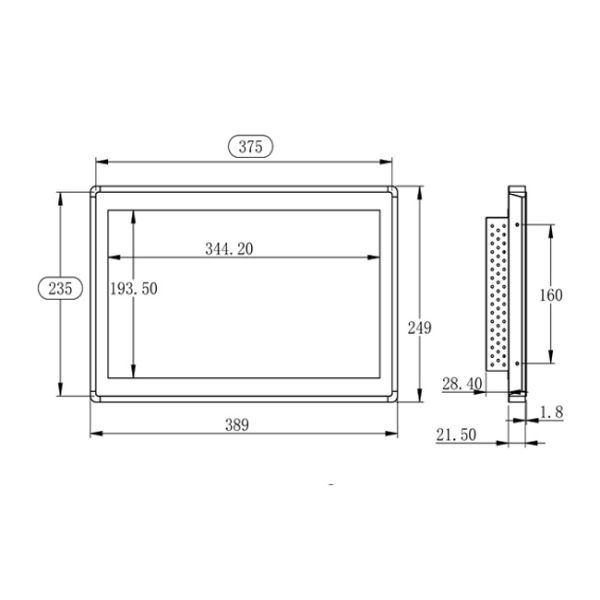 15.6 Inch LCD Industrial Control Display Monitors With High And Low Temperature Resistance Embedded Android Pure Flat Wall Mounted Display