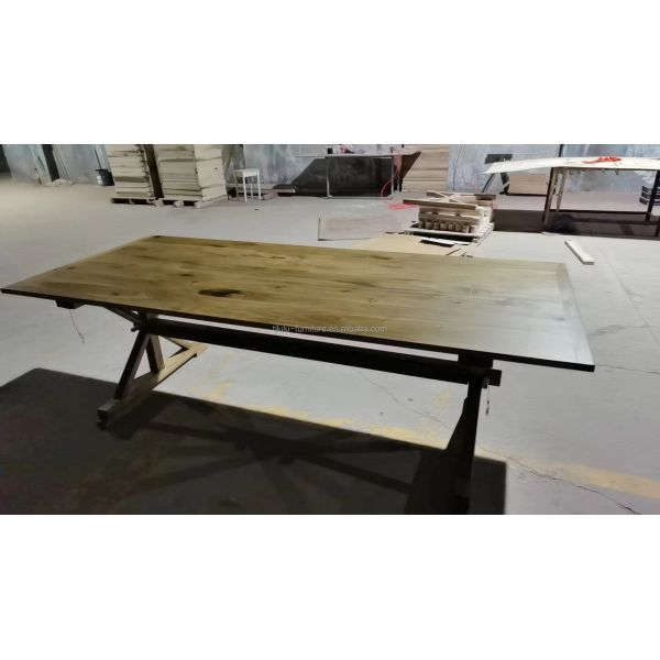 Wholesales Banquet Hotel Home Foldable Solid Pine Wood Farm Table and Bench in Luxury Classic Style with Mail Packing Y