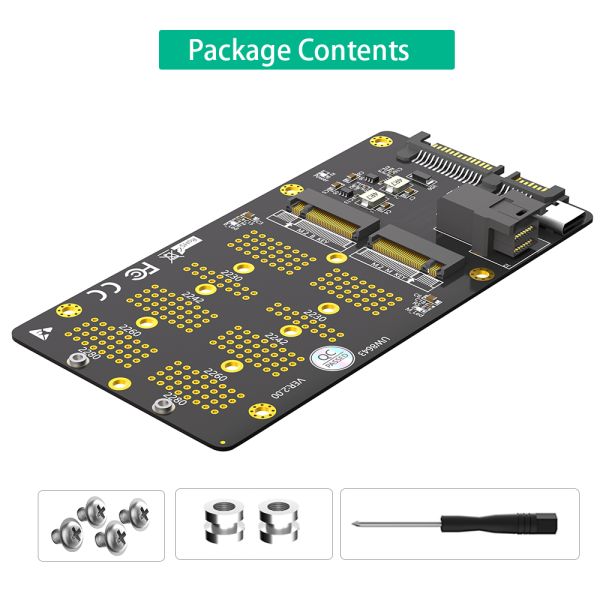 M.2 NVMe SATA SSD to SFF-8643 Adapter 40g Black