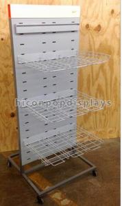 Sports Products Freestanding Metal Gondola Shelving Units Double Sided With 4 Casters