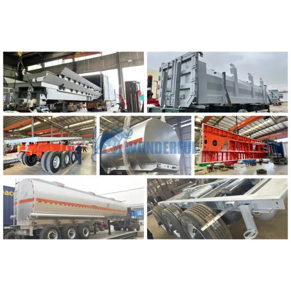 Full Compact Tractor 3 Axle Enclosed Rear Covered Construction Mining Engineering Hydraulic Fluid Open Top Dump Custom Heavy Duty Tipper Trailer