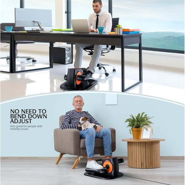 Under Desk Mini Elliptical Trainer Rehab Pedal Exerciser with Remote