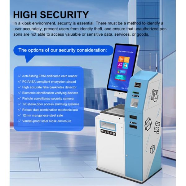 Self Service Kiosk with Capacitive Touch 10 Point Screen Custom Color and Floor Standing Wall Mounting Counter Top Installation