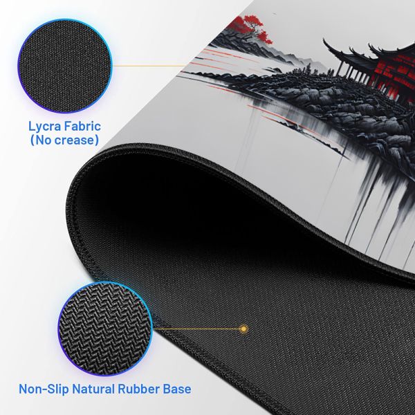 Custom Chinese Landscape Style Gaming Mousepad Sublimation Printing Rectangle Mouse Pad