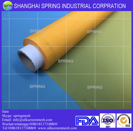 250 Mesh Count(100T) Silk Screen Printing Mesh Fabric/Polyester Screen Printing Mesh