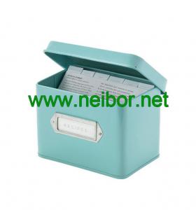 Buy cheap Custom Order Rectangular Shape Metal Recipe Card Tin box with card holder product