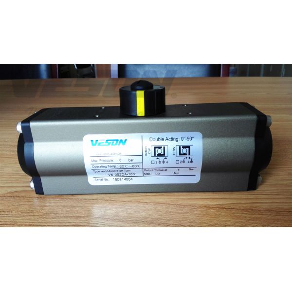 Aluminum Alloy 3 Position Pneumatic Actuator 90° Rotation Quarter Turn