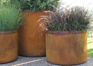 Buy cheap Landscape Rusty Round Corten Steel Planters Boxes For Plaza Waterproof product