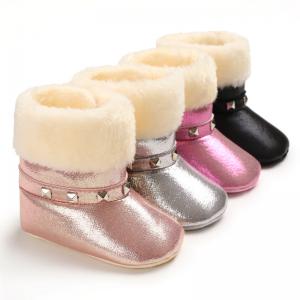 China New arrived PU Leather girl princess 0-18 months girl Holiday party baby boots on sale