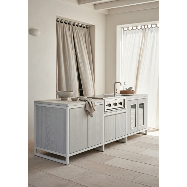 Whitewashed Ash Outdoor Kitchen Cabinet in 304 Stainless Steel