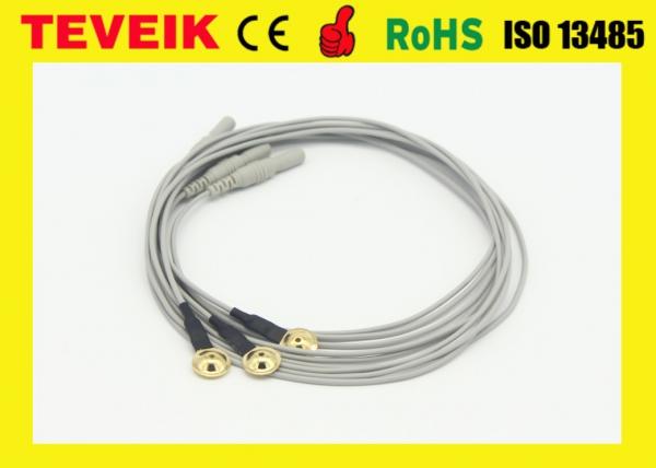 Quality Medical Factory of Neurofeedback EEG Cup Electrode Cable with Gold Plated Copper, TPU Material for sale