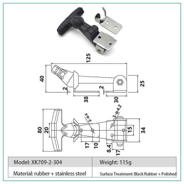 Galvanized Lockable Draw Latch Rubber Elastic Vehicle Shock Absorption