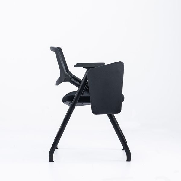 Foldable Stackable Conference Room Chairs With Wheel Writing Pad For Office
