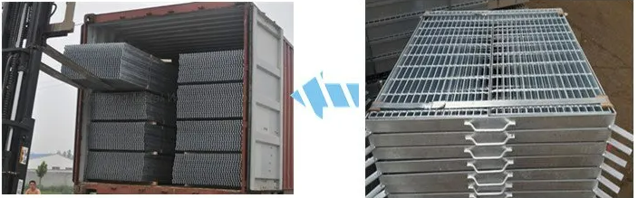 Galvanized Steel Walkway Grating Steel Stair Tread