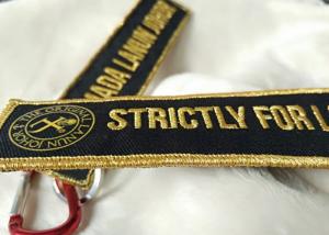China 2.5cm 3D Gold Embroidery Logo Keychains on sale